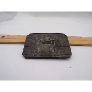 Vintage Rolls Royce of Springfield Mass Belt Buckle Brass Tone Classic Car